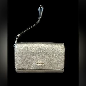 Metallic Gold COACH Wristlet
